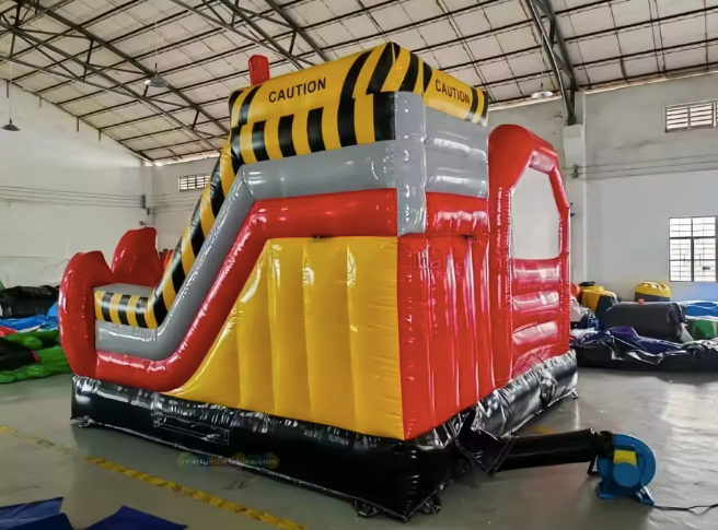 Firetruck bounce house full front view