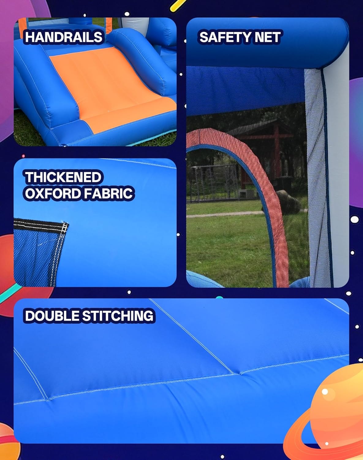 Handrails, safety net, oxford fabric and double stitching